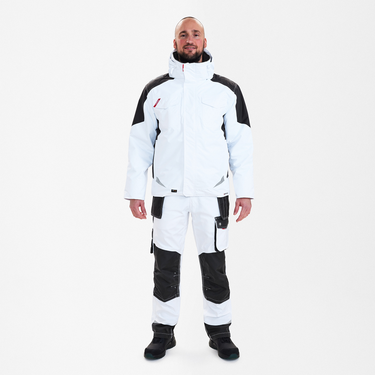 ENGEL Galaxy Winterjacke in Weiss/Anthrazit Grau, Größe XS