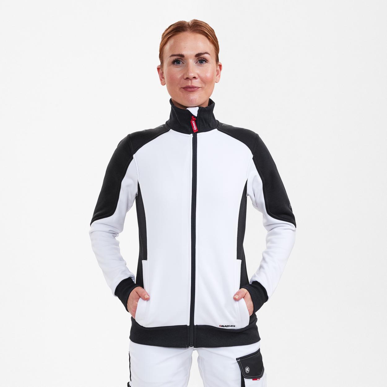 ENGEL Galaxy Damen Sweatcardigan in Weiss/Anthrazit Grau, Größe XS