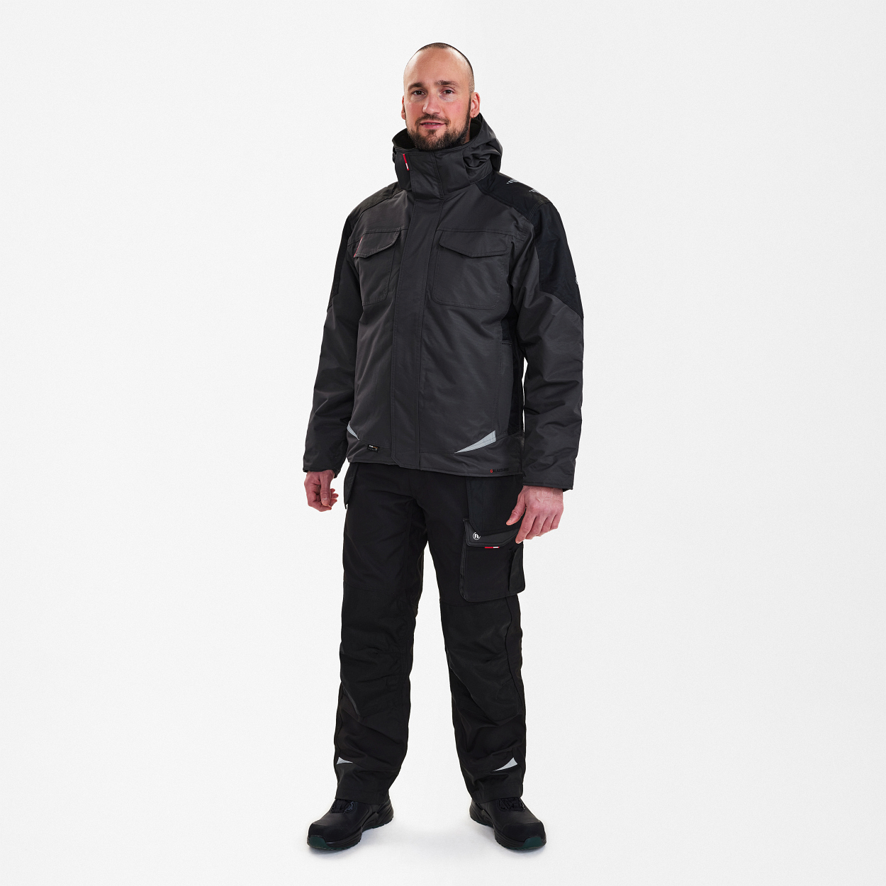 ENGEL Galaxy Winterjacke in Anthrazitgrau/Schwarz, Größe XS