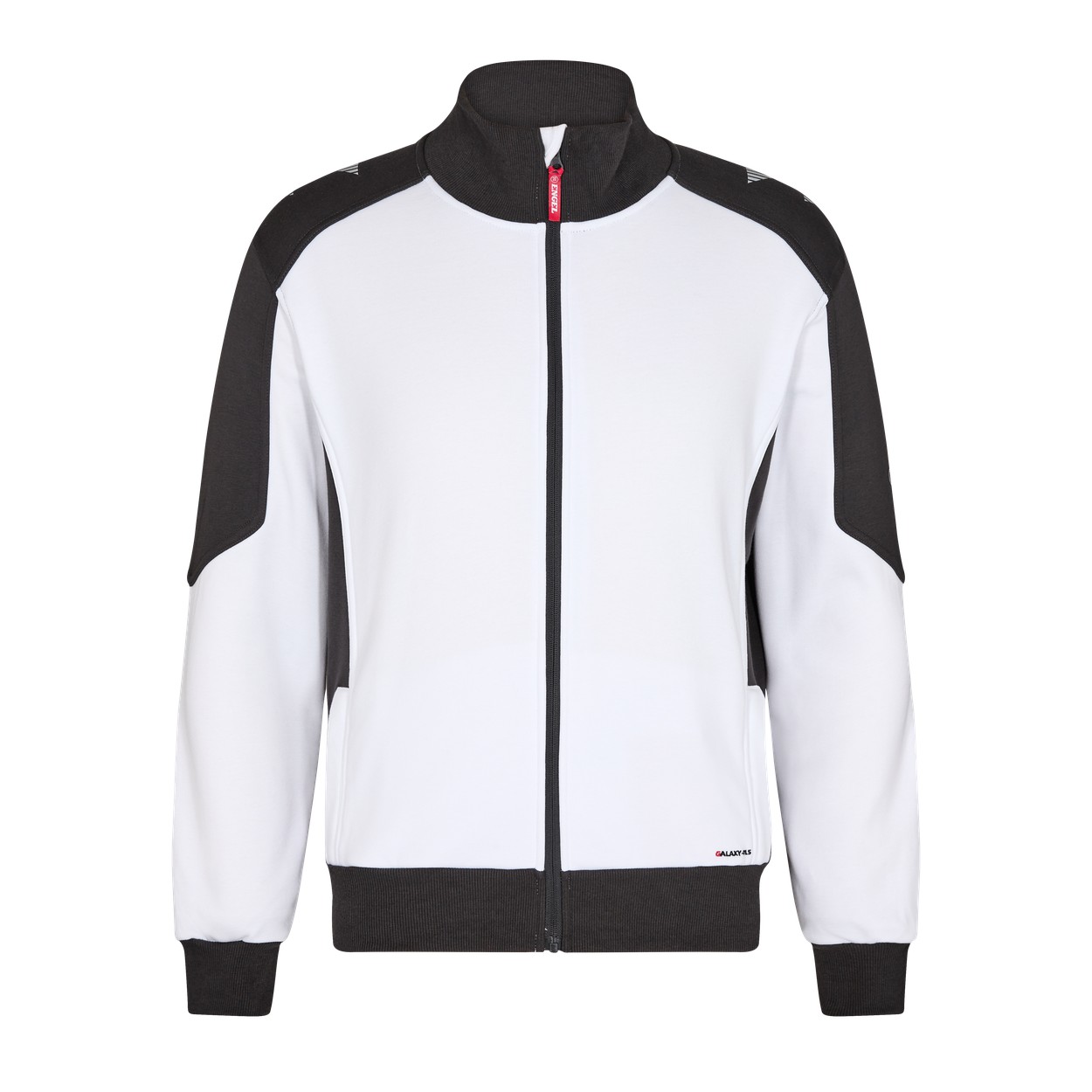 ENGEL Galaxy Sweatcardigan mit Kragen in Weiss/Anthrazit Grau, Größe XS