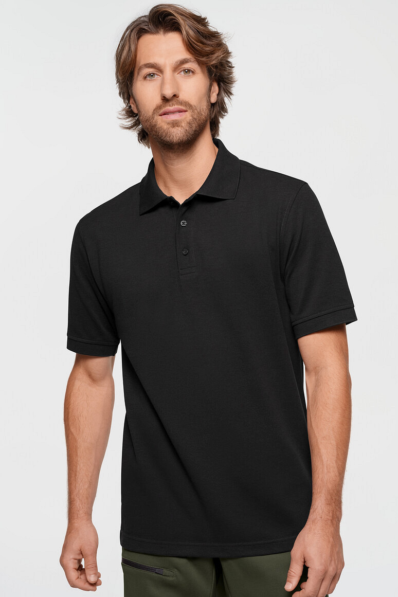 HAKRO 503 Label Free Poloshirt Heavy MIKRALINAR® ECO in schwarz, Größe 6XL