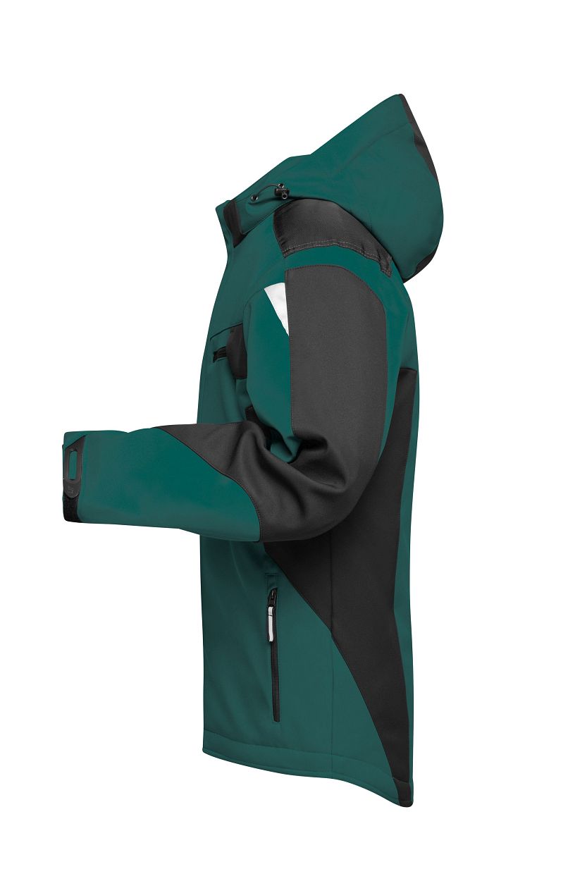 Craftsmen Softshell Jacket - STRONG - "JN824" in Dark-Green/Black, Größe 6XL - Daiber