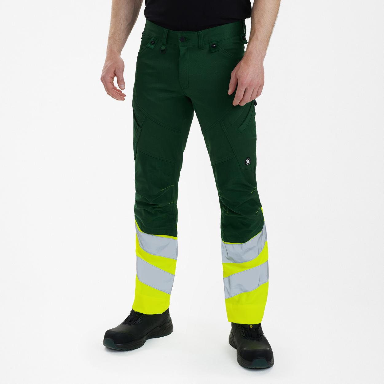 ENGEL Safety Arbeitshose mit 2-Wege-Stretch in Green/Hivis yellow, Größe 26