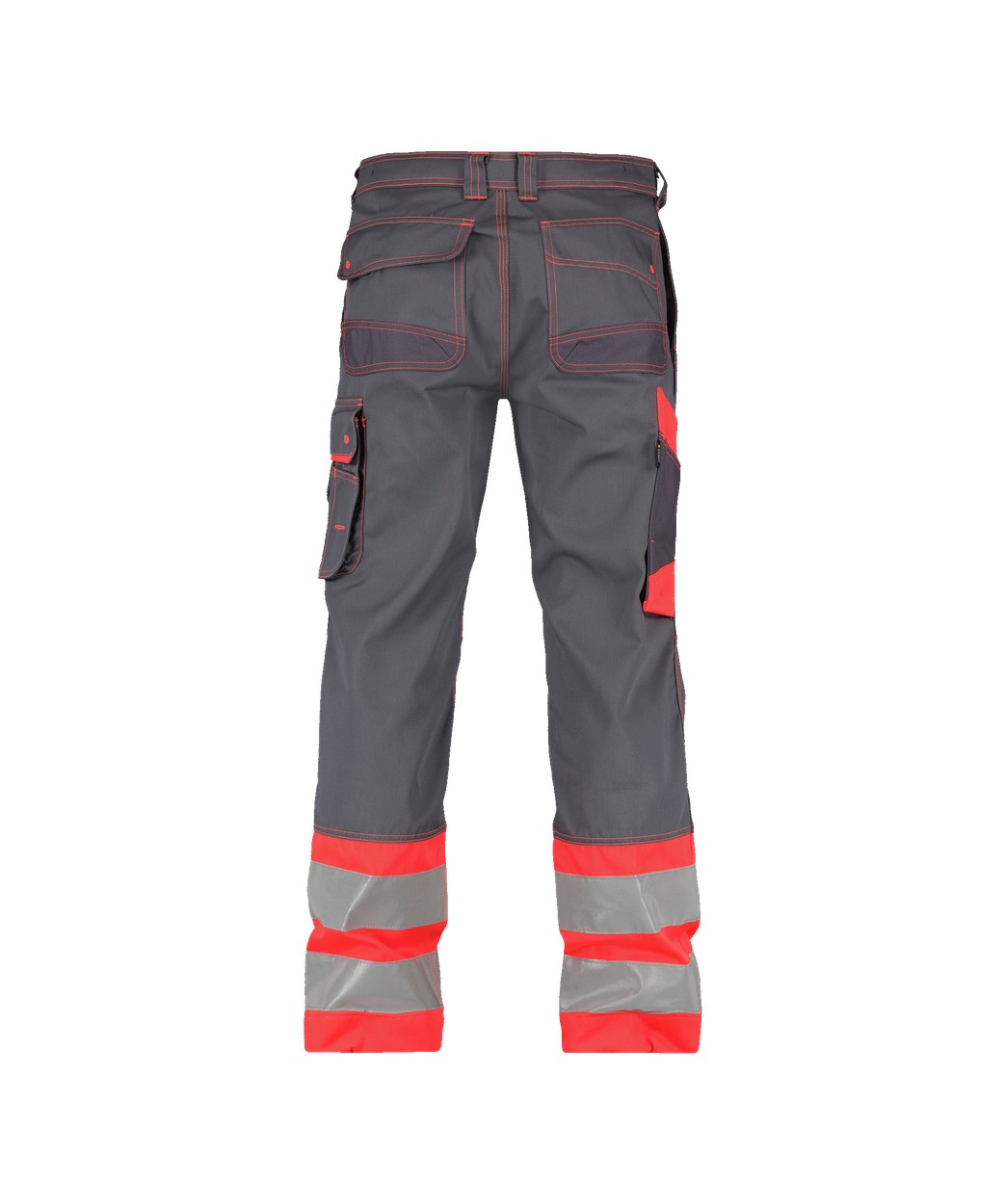 Warnschutzhose "DASSY® Phoenix" in ZEMENTGRAU/NEONROT, Größe 58 - langer Schritt PESCO64