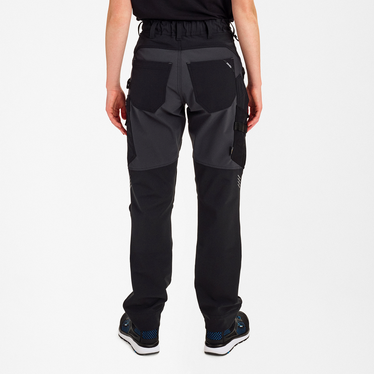 Entire Damen Arbeitshose mit 4-Wege-Stretch in Schwarz/Anthrazit Grau, Größe 48
