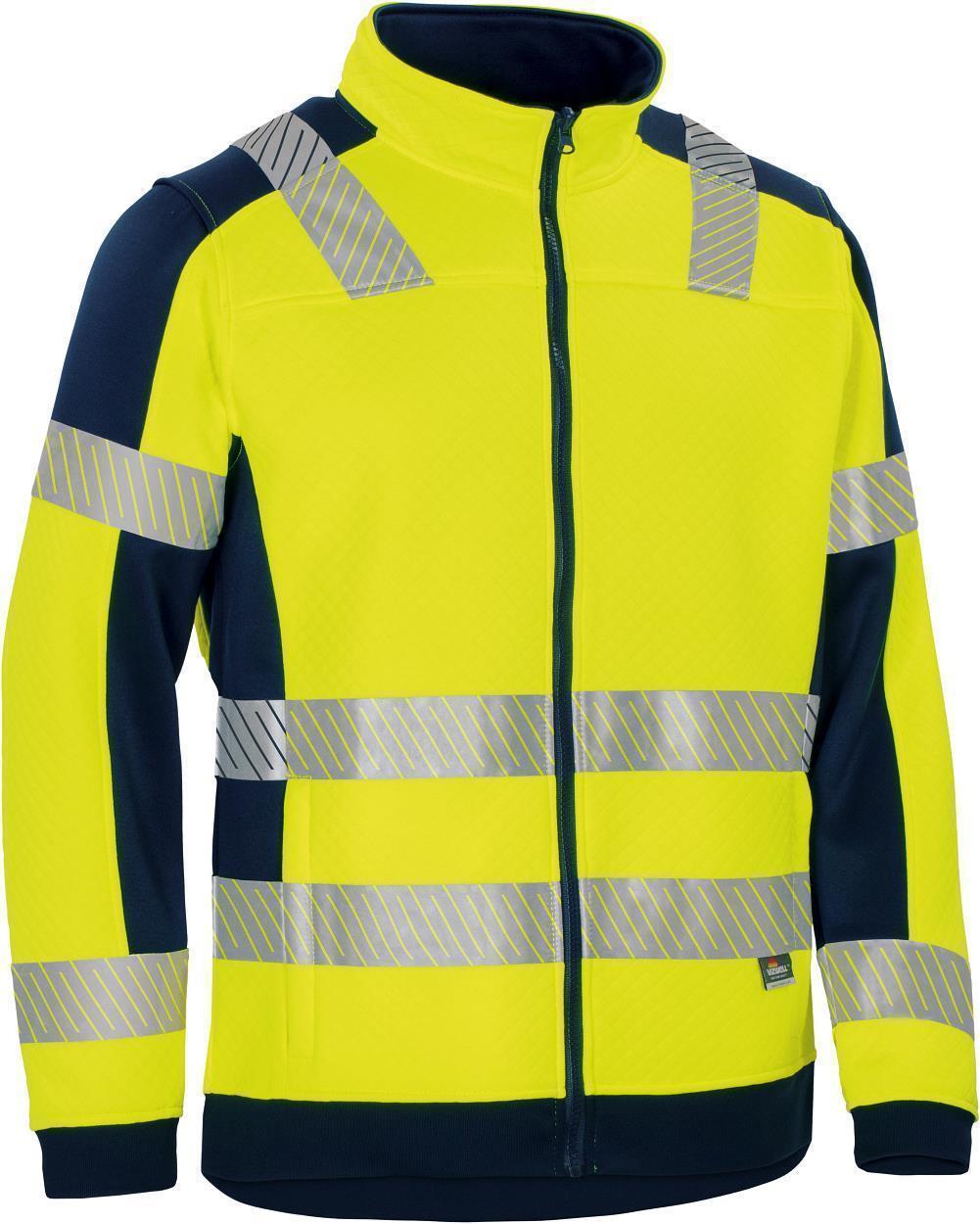 Warnschutz-Kontrast-Innenjacke leuchtgelb-marine in Gr. XXL von Vizwell