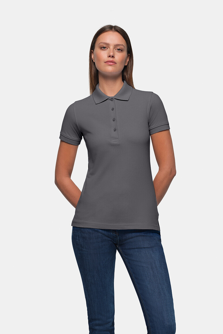 HAKRO 110 Damen Poloshirt Classic in Graphit, Größe 3XL