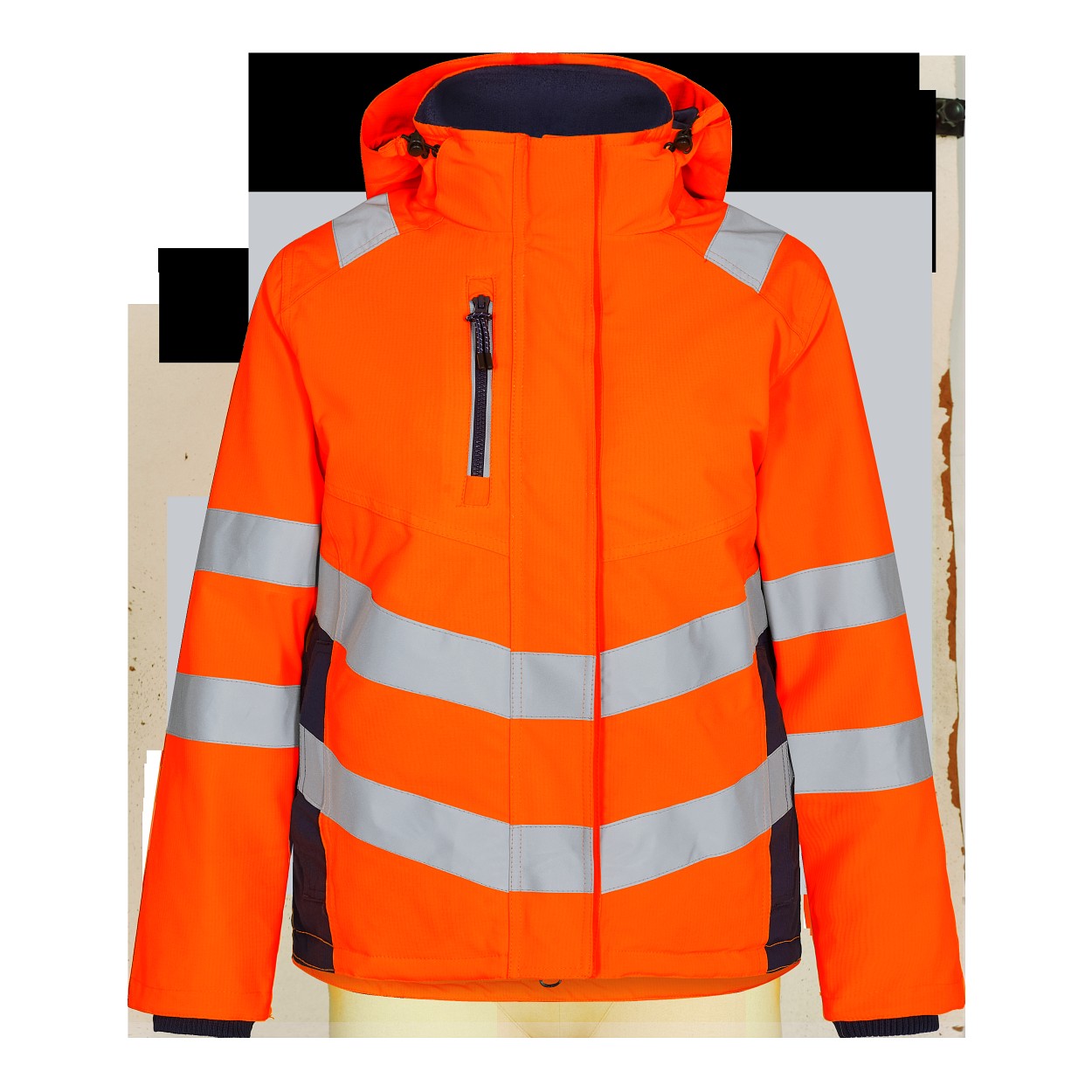 ENGEL Safety Damen Winterjacke in Orange/Blue ink, Größe XS