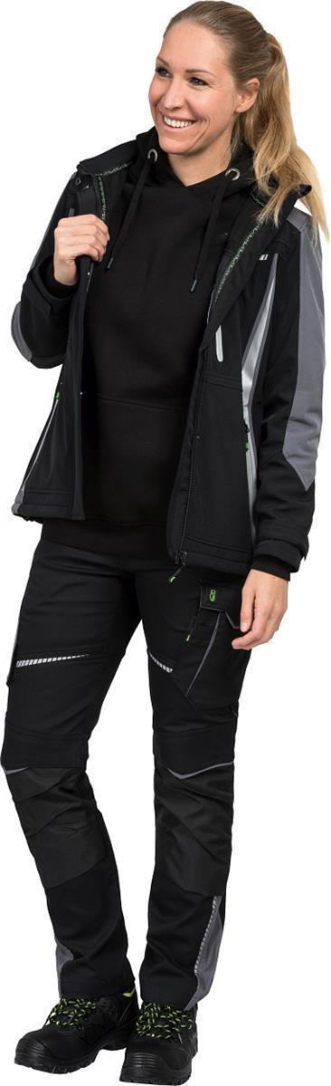 Damen Softshelljacke Flex Line Schwarz/Grau FLXDS, Gr. 52 von Leibwächter