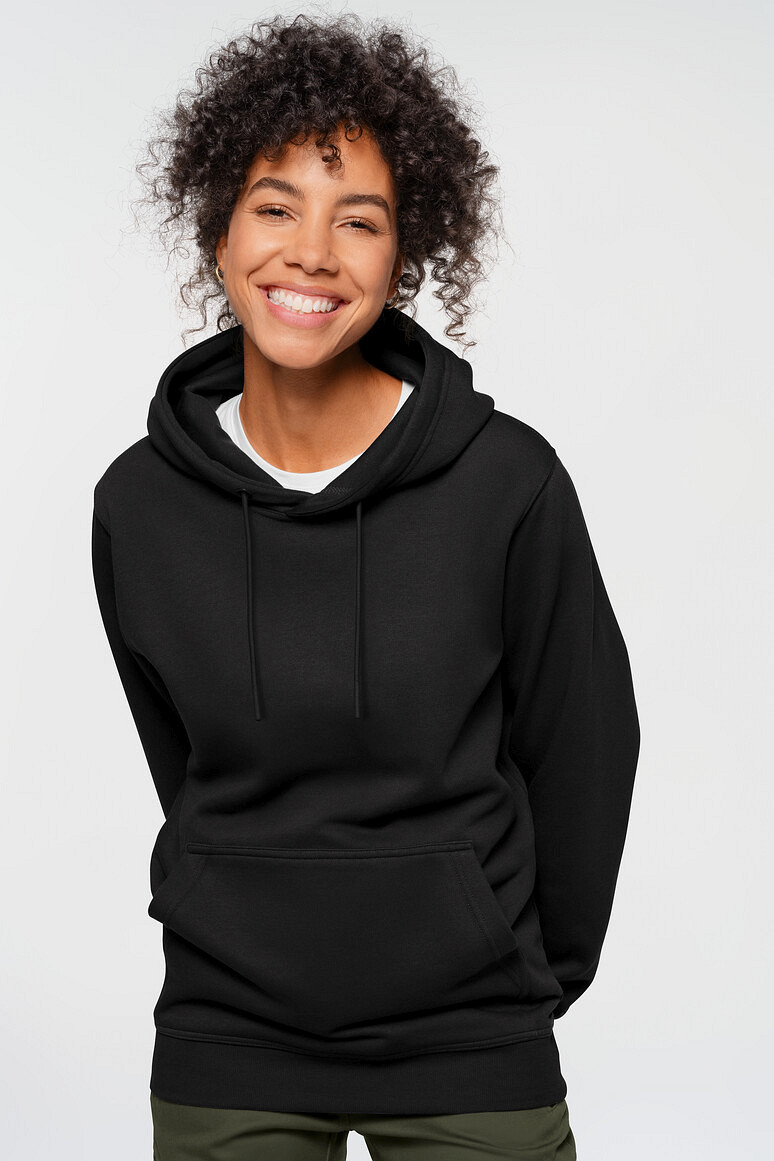 HAKRO 568 Label Free Kapuzen Sweat Heavy MIKRALINAR® ECO in schwarz, Größe 6XL