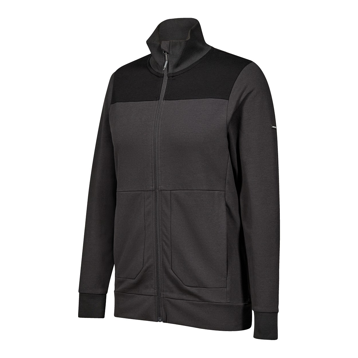 ENGEL Entire Damen Sweatcardigan mit Kragen in Anthrazitgrau/Schwarz, Größe XS