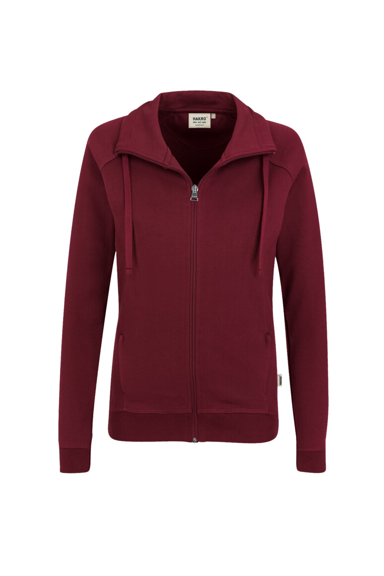 HAKRO 406 Damen Sweatjacke College in Weinrot, Größe 3XL