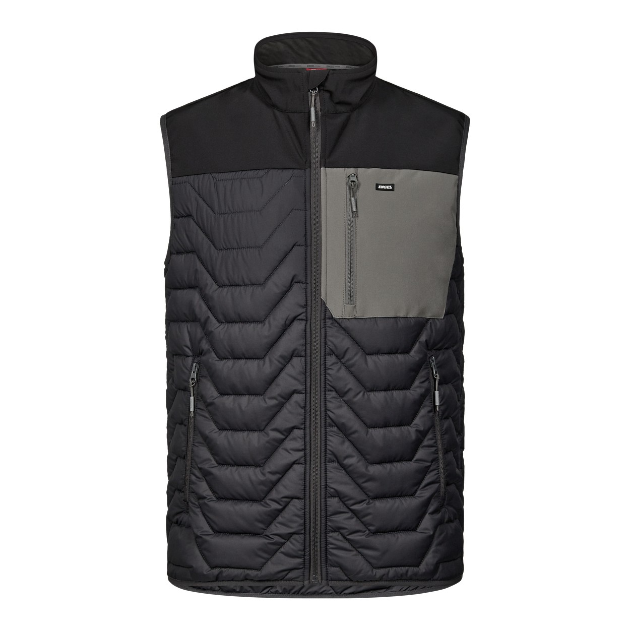 ENGEL Entire Steppweste in Anthrazitgrau/Schwarz, Größe XS