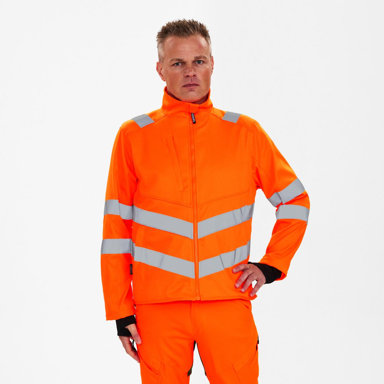 ENGEL Safety Arbeitsjacke mit 2-Wege-Stretch in Hi-vis Orange, Größe XS