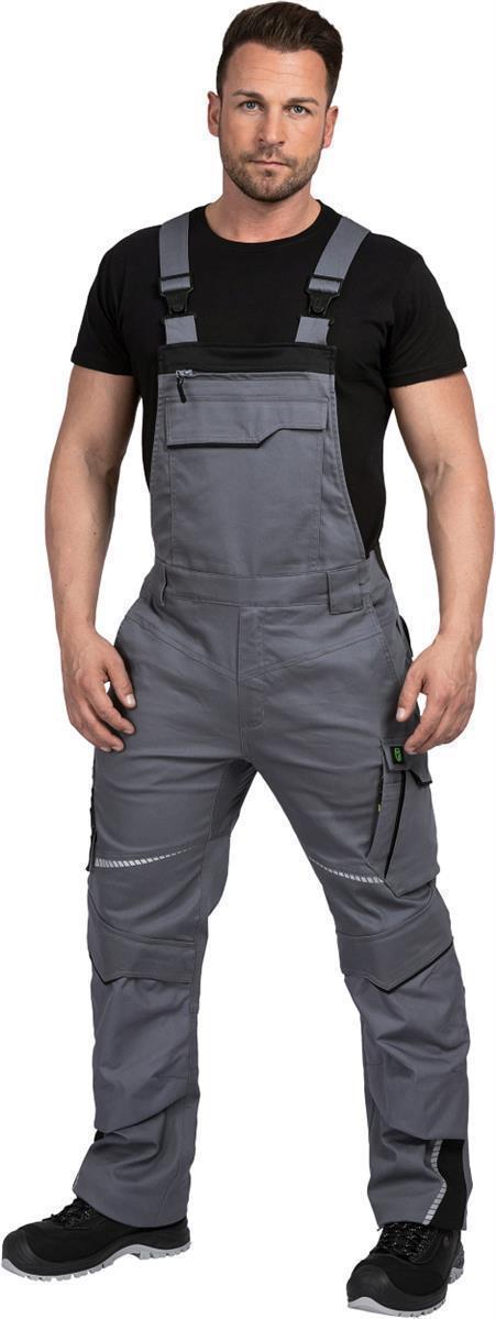 Latzhose Flex Line Grau/Schwarz FLEXL, Gr. 98 von Leibwächter