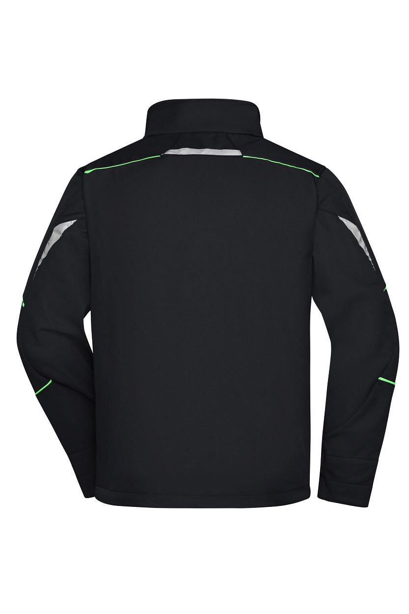 Workwear Softshell Jacket - COLOR - "JN851" in Black/Lime-Green, Größe 6XL - Daiber