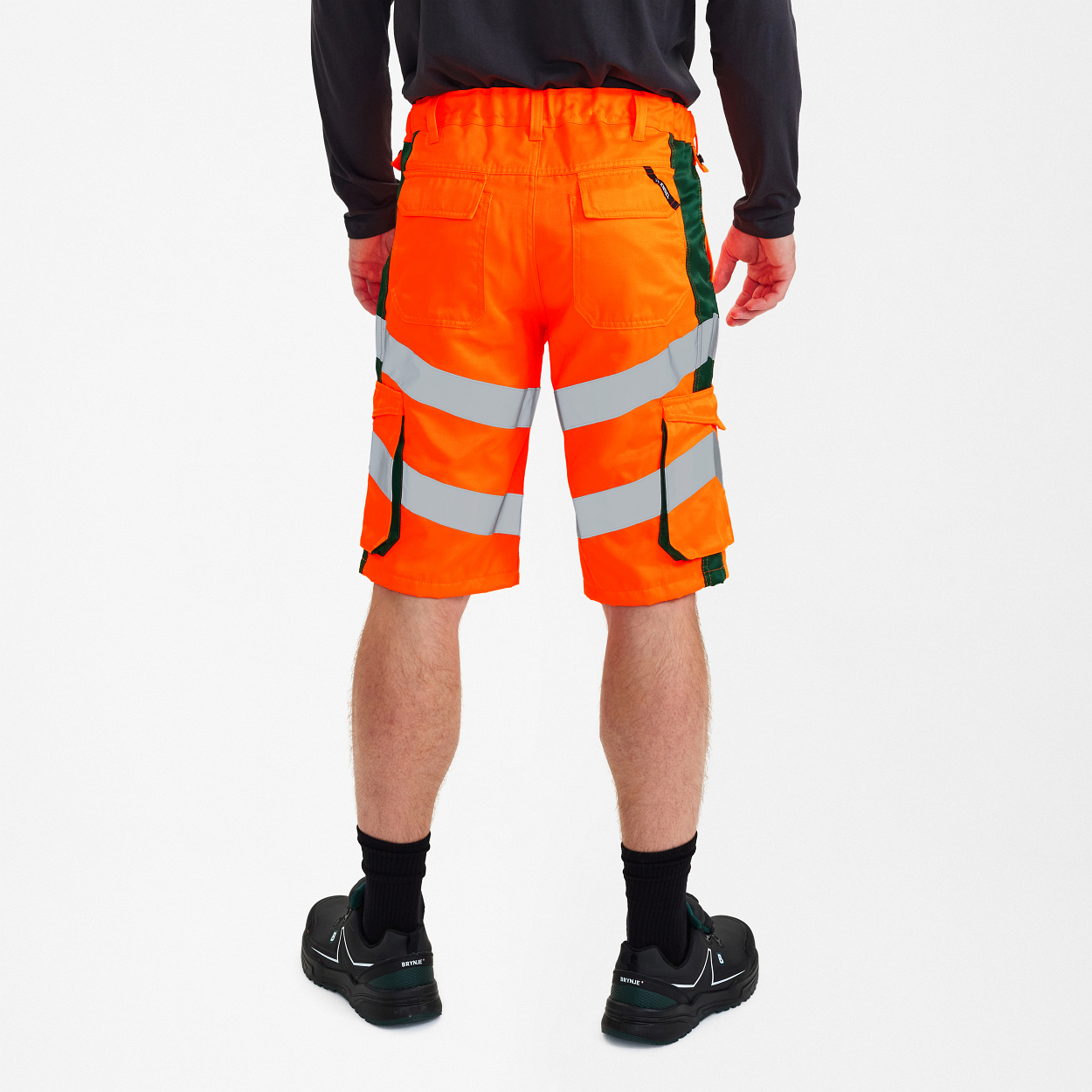 ENGEL Safety Light Arbeitsshorts in Orange/Grün, Größe 54
