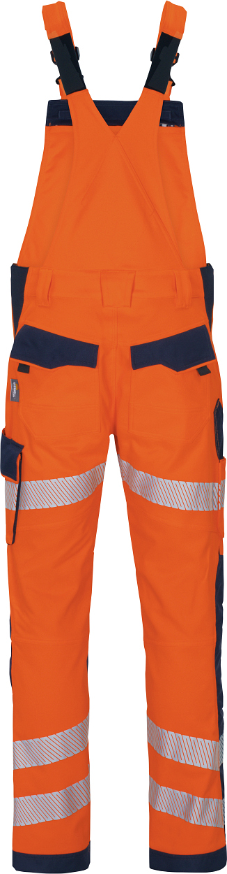 Latzhose Flex-HiVis leuchtorange-marine in Gr. 98 von Vizwell