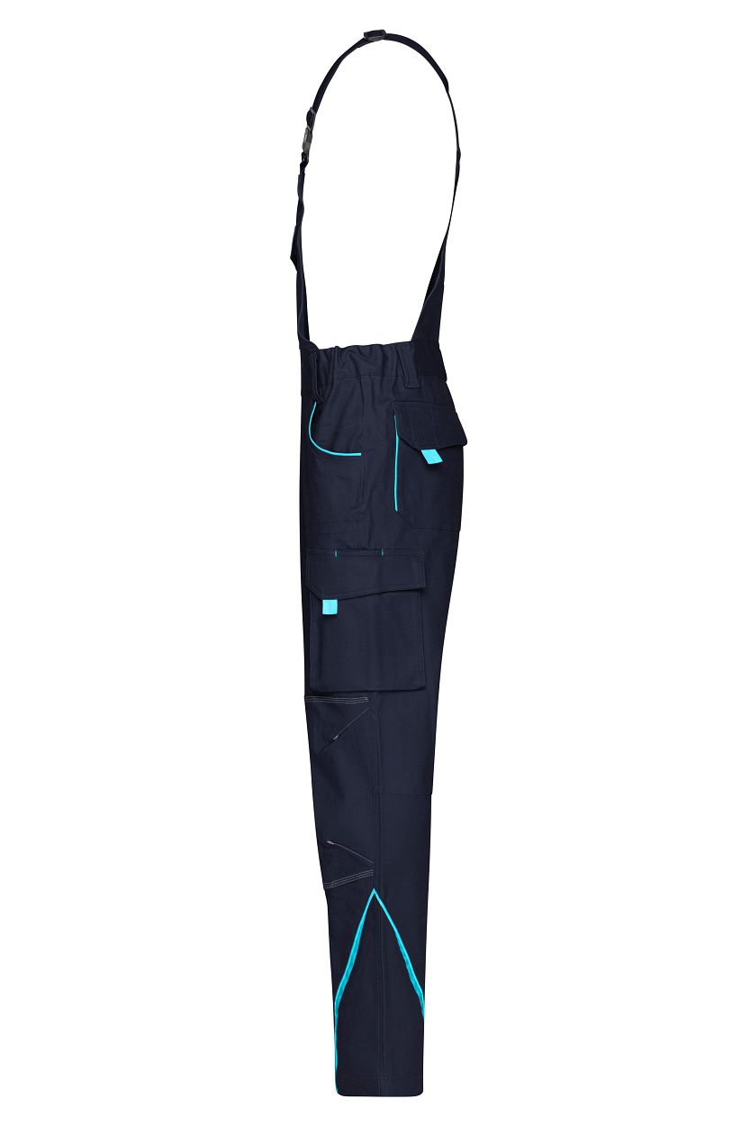 Workwear Pants with Bib - COLOR - "JN848" in Navy/Turquoise, Größe 62 - Daiber