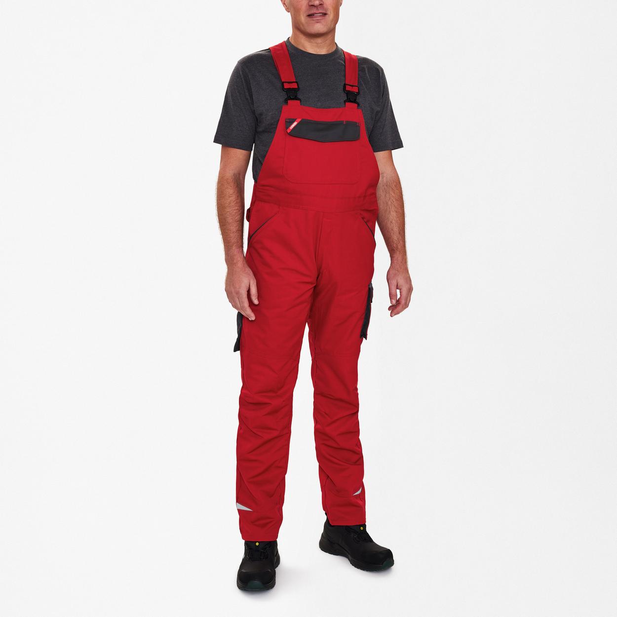 ENGEL Galaxy Light Latzhose in Tomato Red/Anthrazit Grau, Größe 106