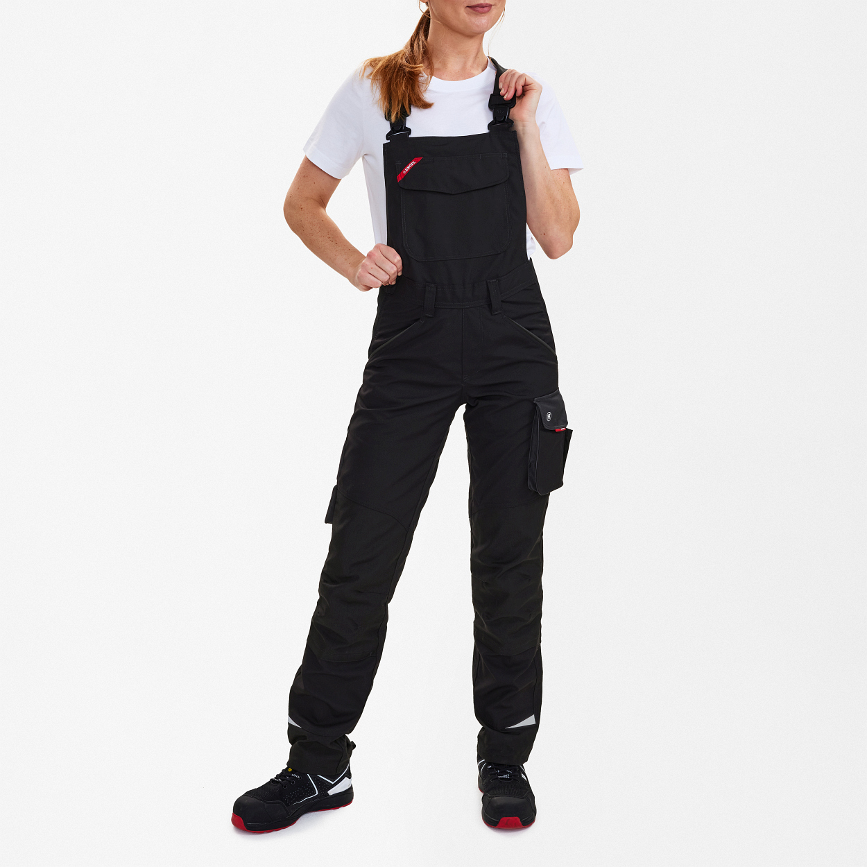 ENGEL Galaxy Damen Latzhose in Schwarz/Anthrazit Grau, Größe 48