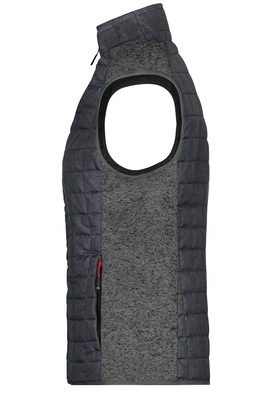 Ladies' Knitted Hybrid Vest "JN739" in Grey-Melange/Anthracite-Melange, Größe 2XL - Daiber