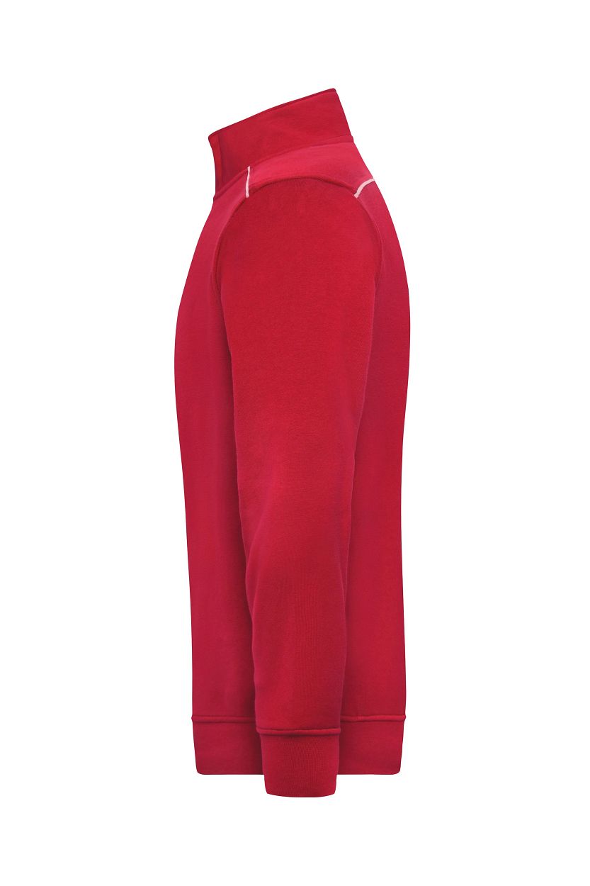 Workwear Half-Zip Sweat - SOLID - "JN895" in Red, Größe 6XL - Daiber