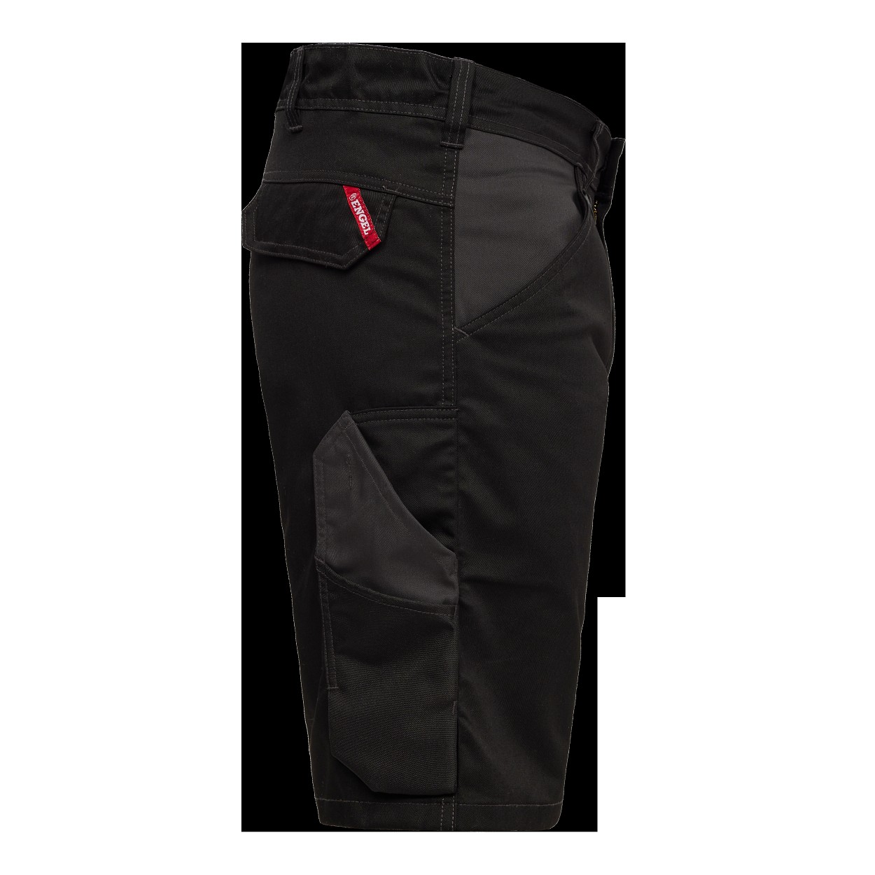 ENGEL Venture Arbeitsshorts mit verdeckte Knopfleiste in Schwarz/Anthrazit Grau, Größe 54
