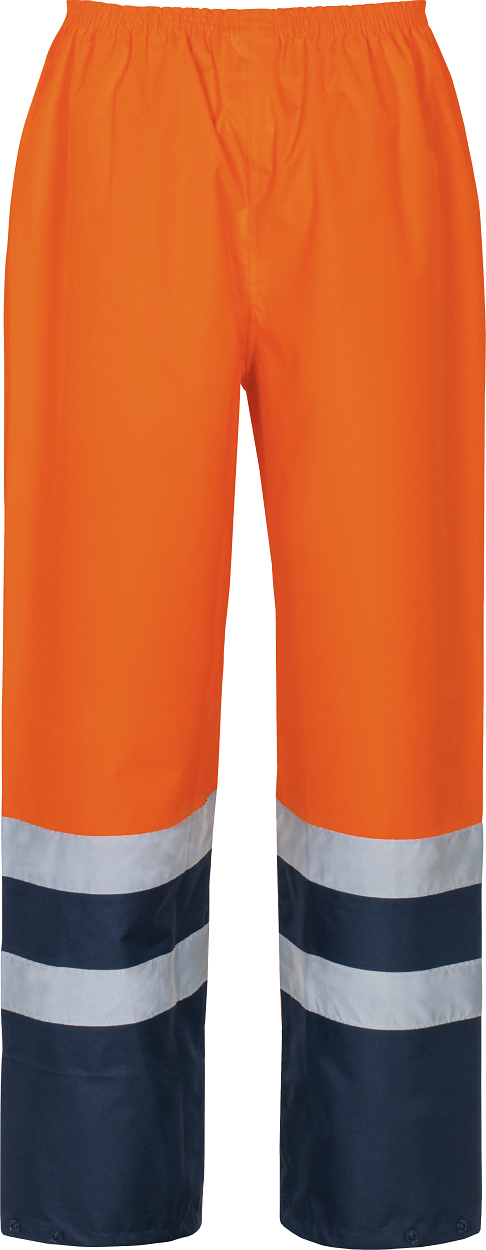 Warnschutz-Kontrast-Regenhose leuchtorange-marine in Gr. XXL von Vizwell
