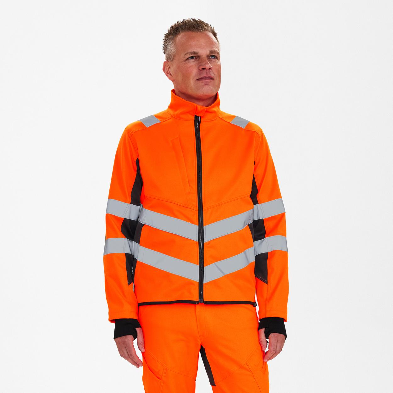 ENGEL Safety Arbeitsjacke mit 2-Wege-Stretch in Orange/Anthrazit Grau, Größe XS