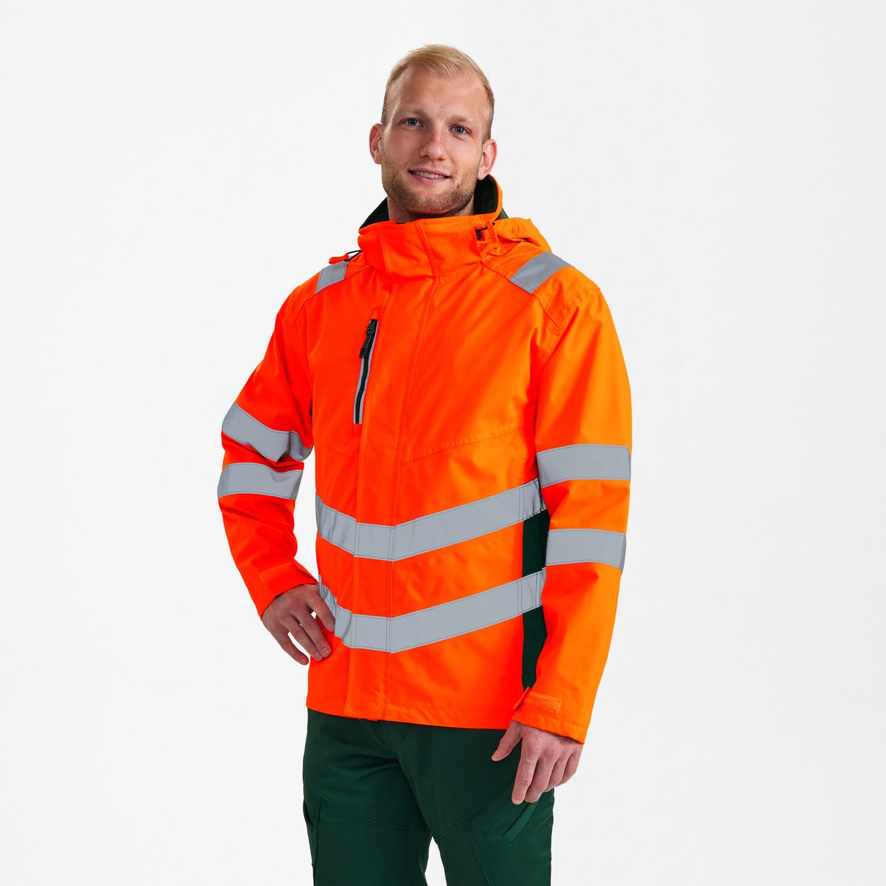 ENGEL Safety Shelljacke in Orange/Grün, Größe XS