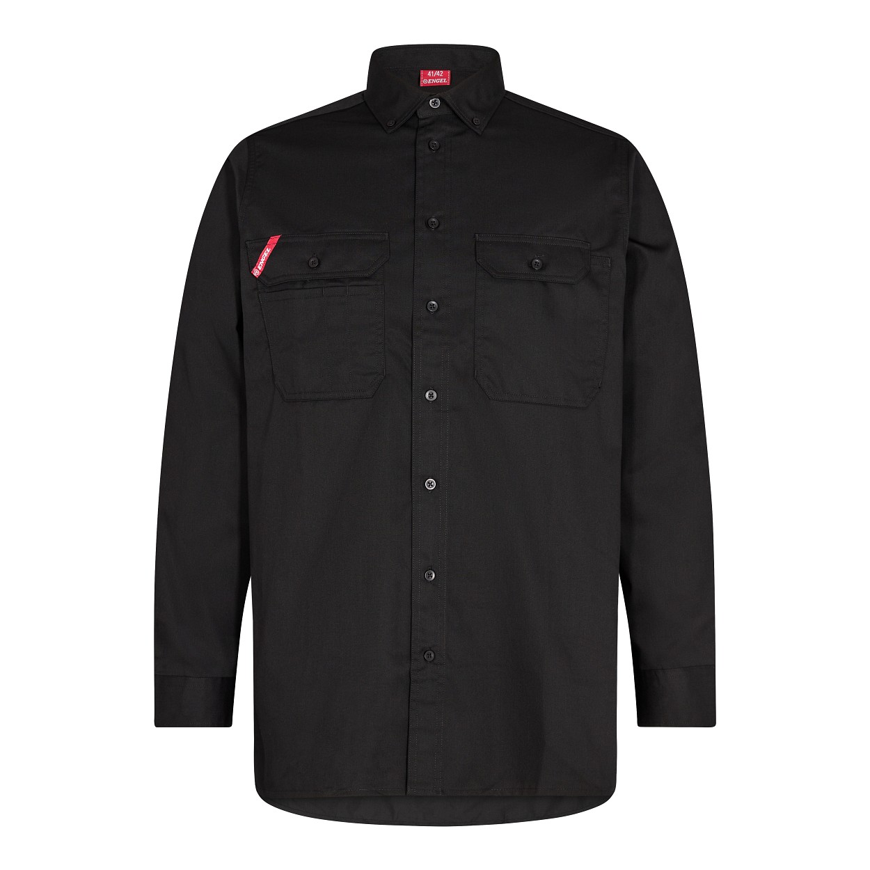 ENGEL Extend langärmliges Herrenhemd in Schwarz, Größe 49/50