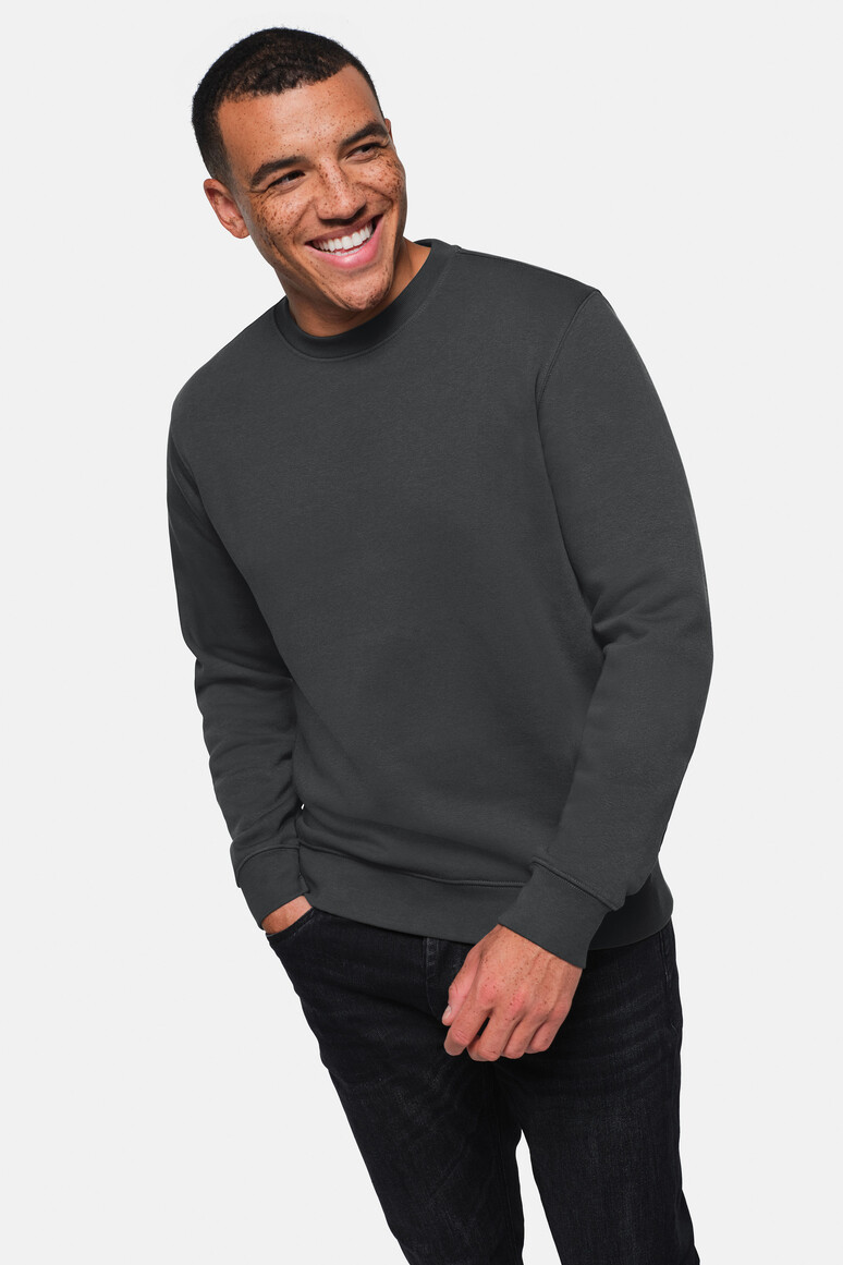 HAKRO 570 Sweatshirt Bio-Baumwolle GOTS in Karbongrau, Größe 6XL