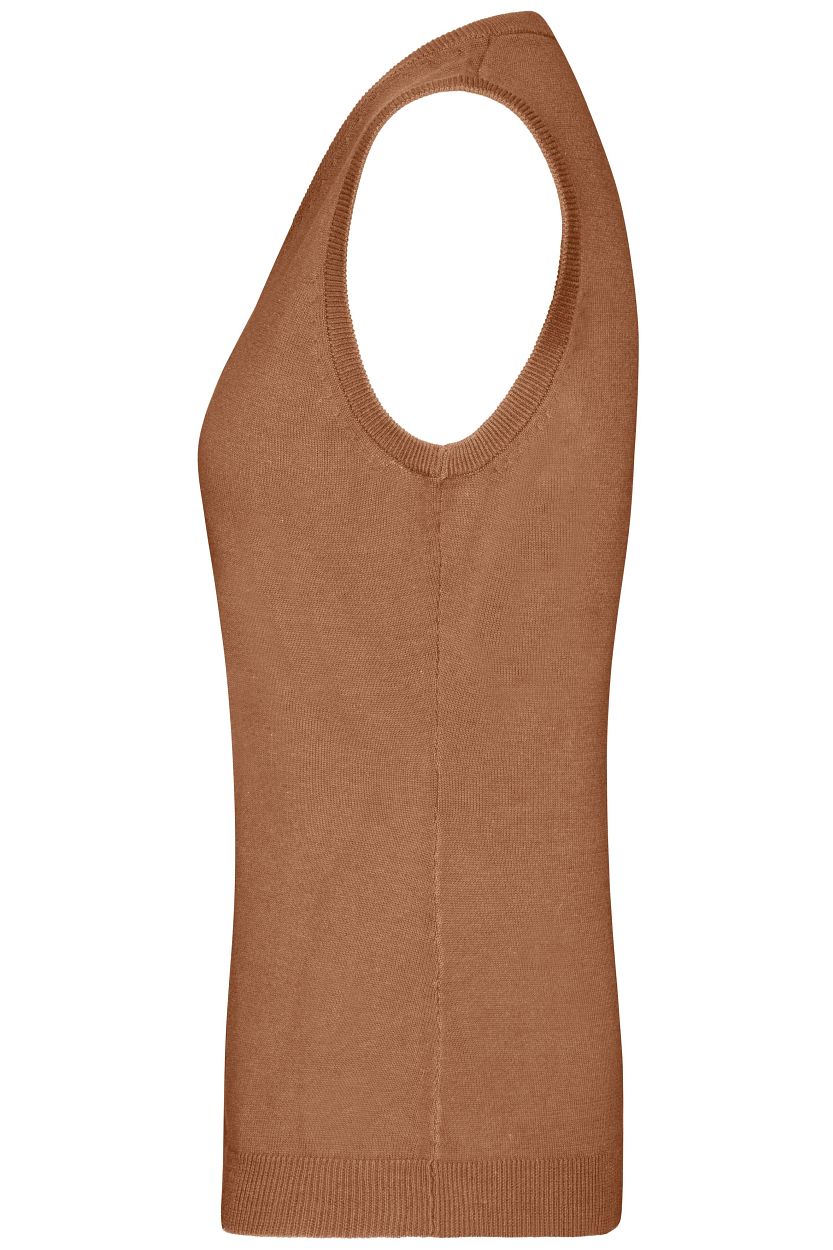 Ladies' V-Neck Pullunder "JN656" in Camel, Größe 2XL - Daiber