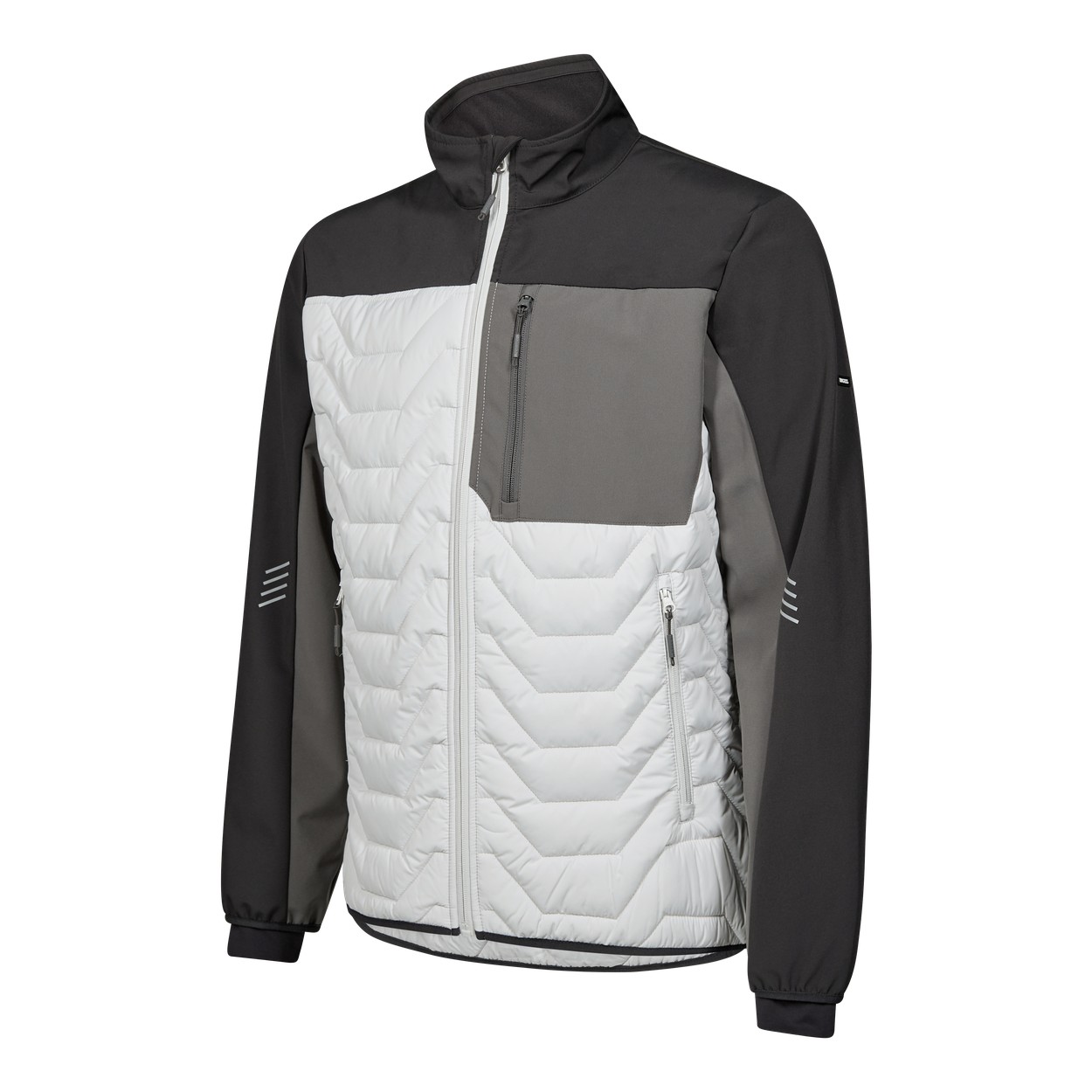 ENGEL Entire Steppjacke in Bone White / Anthracite Grey, Größe XS