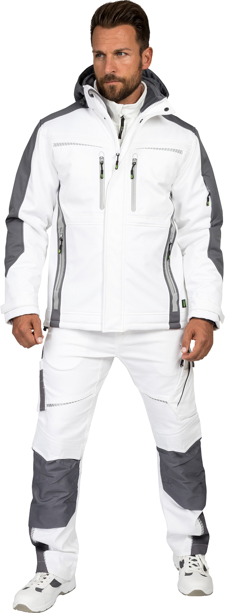 Winter-Softshelljacke Flex Line Weiß/Grau FLEXI, Gr. 3XL von Leibwächter Winter Softshell Weiß/Grau FLEXI, Gr. 2XL von Leibwächter