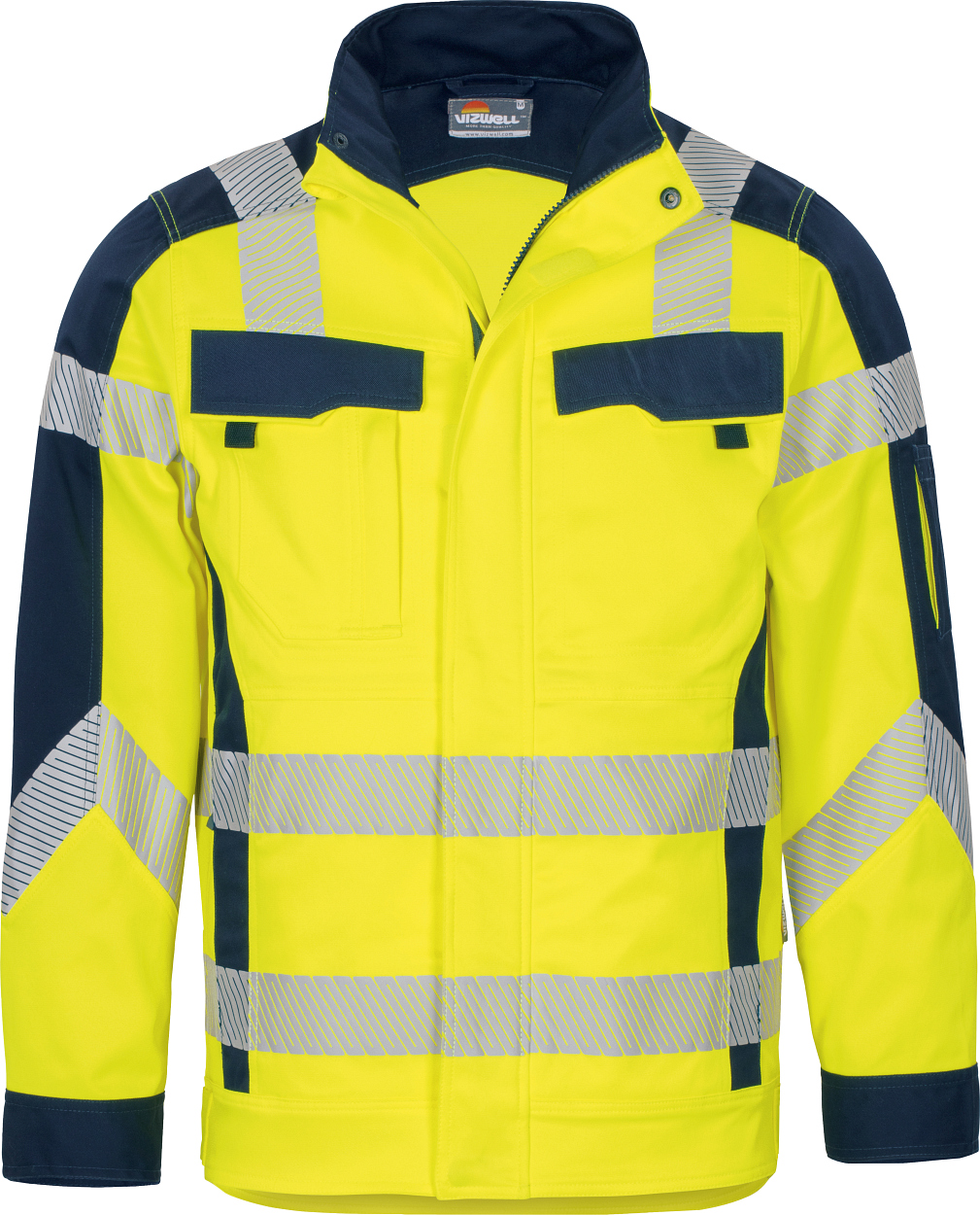 Jacke Flex-HiVis leuchtgelb-marine in Gr. XXL von Vizwell