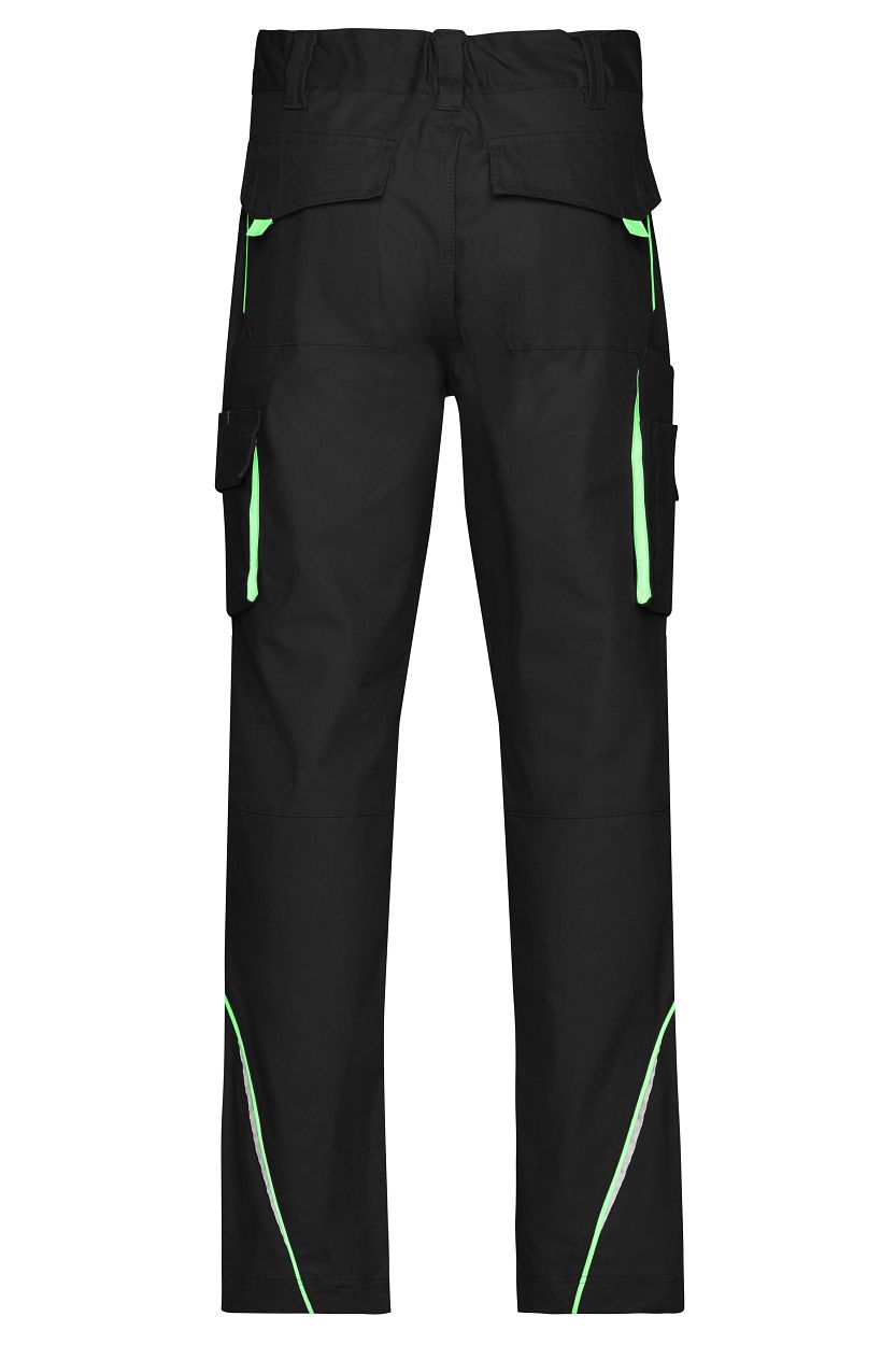Workwear Pants - COLOR - "JN847" in Black/Lime-Green, Größe 62 - Daiber