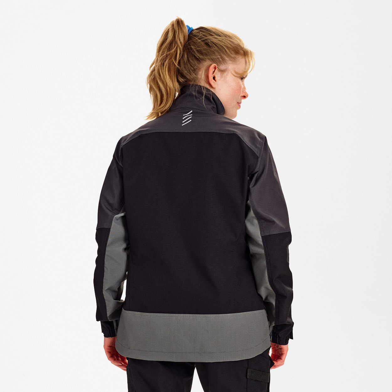 Entire Damen Arbeitsjacke mit Stretch in Schwarz/Anthrazit Grau, Größe XS