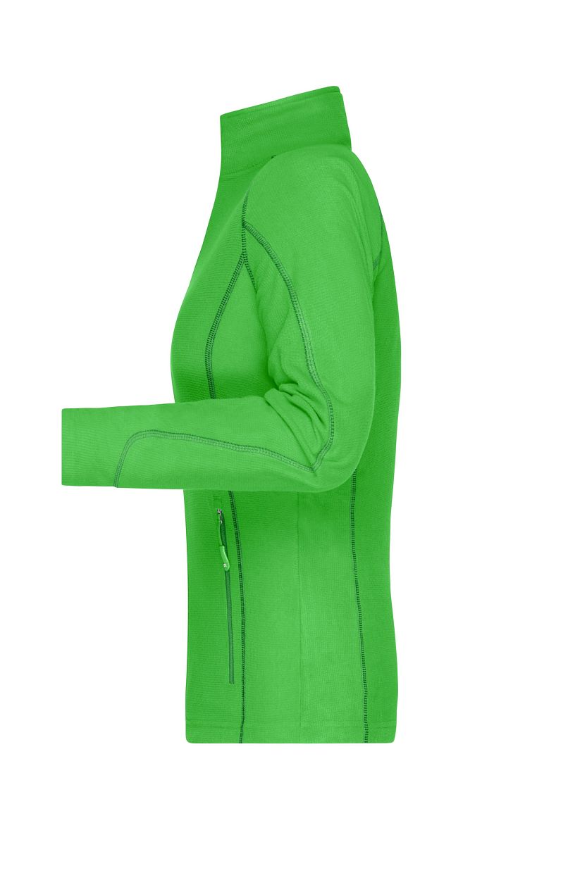 Ladies' Structure Fleece Jacket "JN596" in Green/Dark-Green, Größe 2XL - Daiber