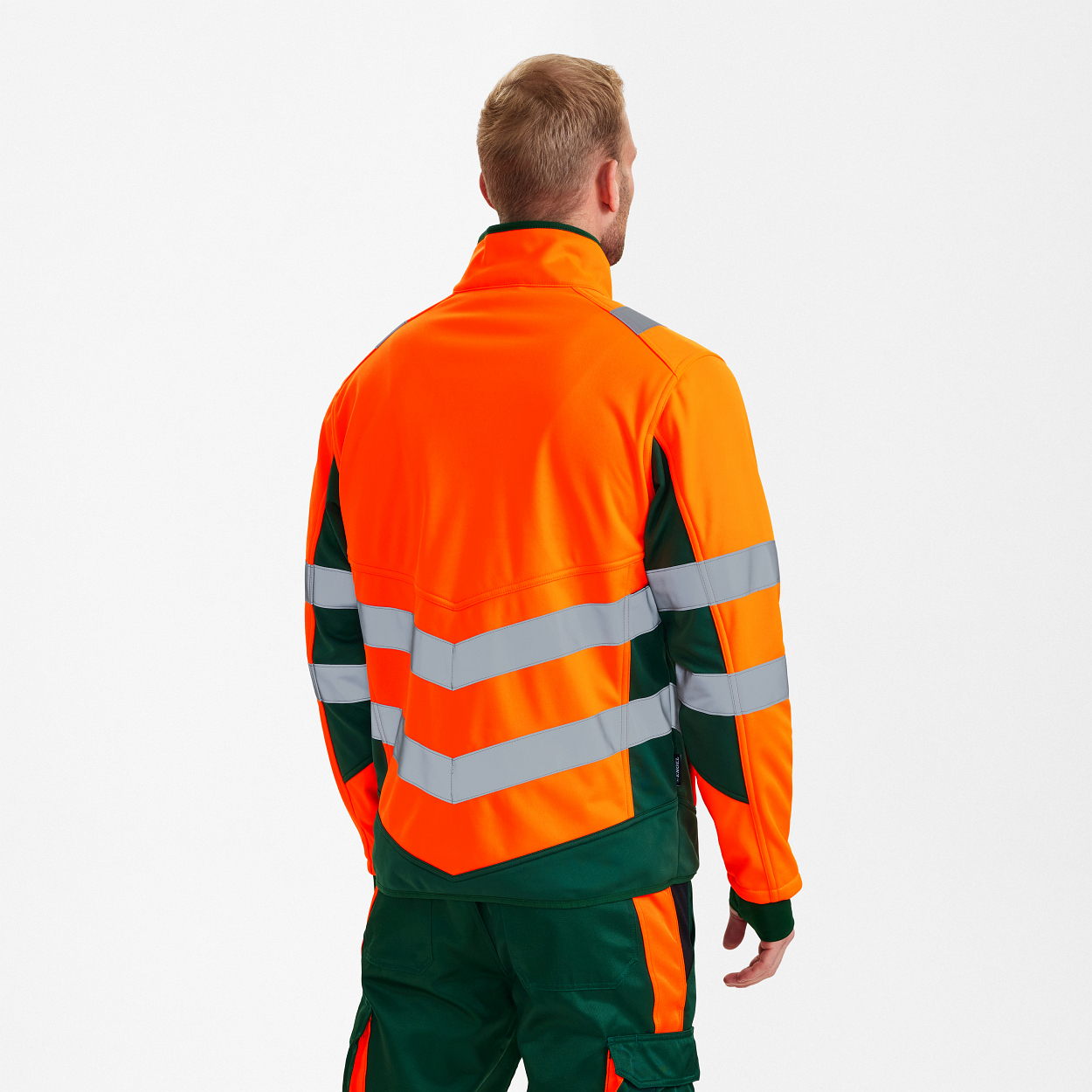 ENGEL Safety Softshelljacke in Orange/Grün, Größe XS