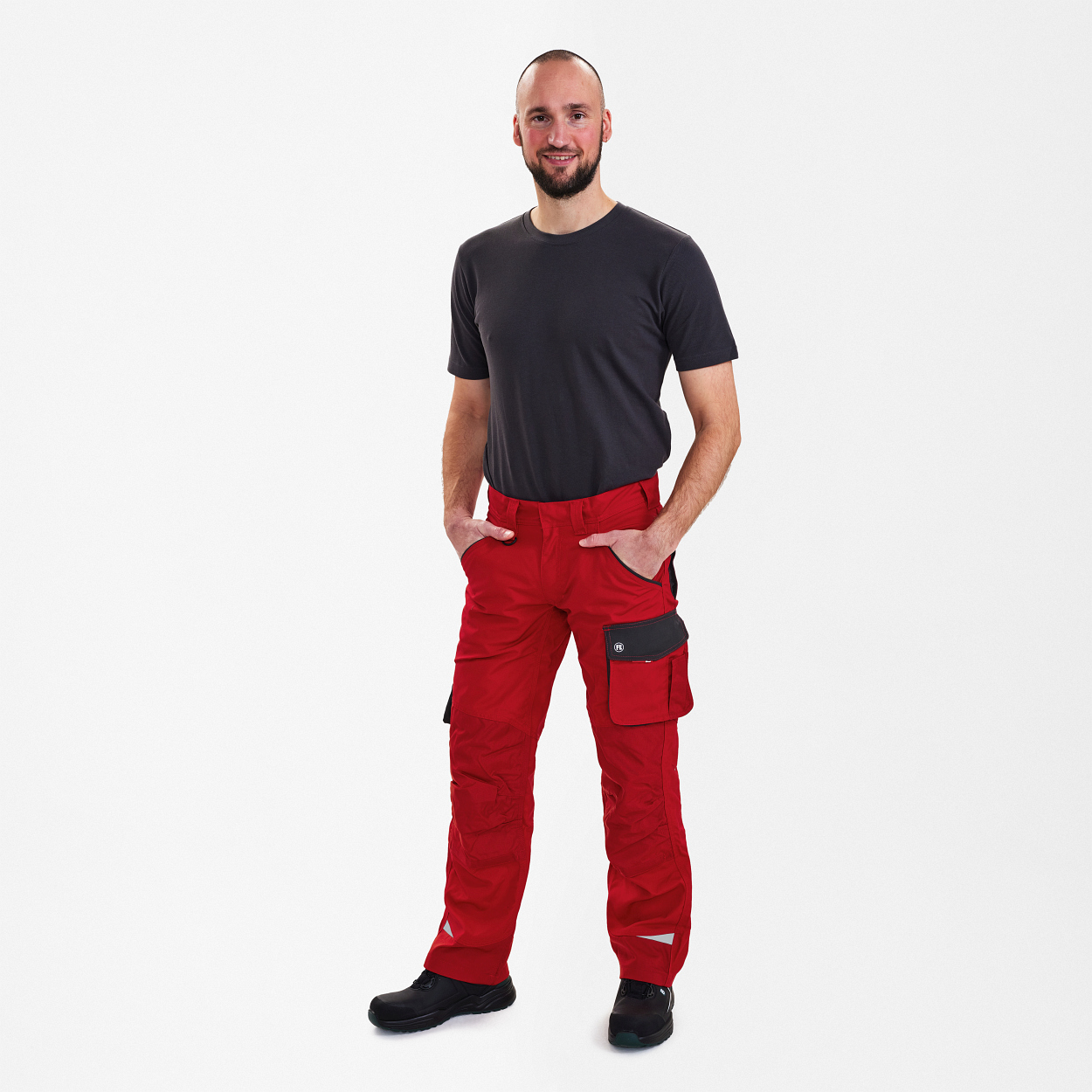 ENGEL Galaxy Arbeitshose in Tomato Red/Anthrazit Grau, Größe 106