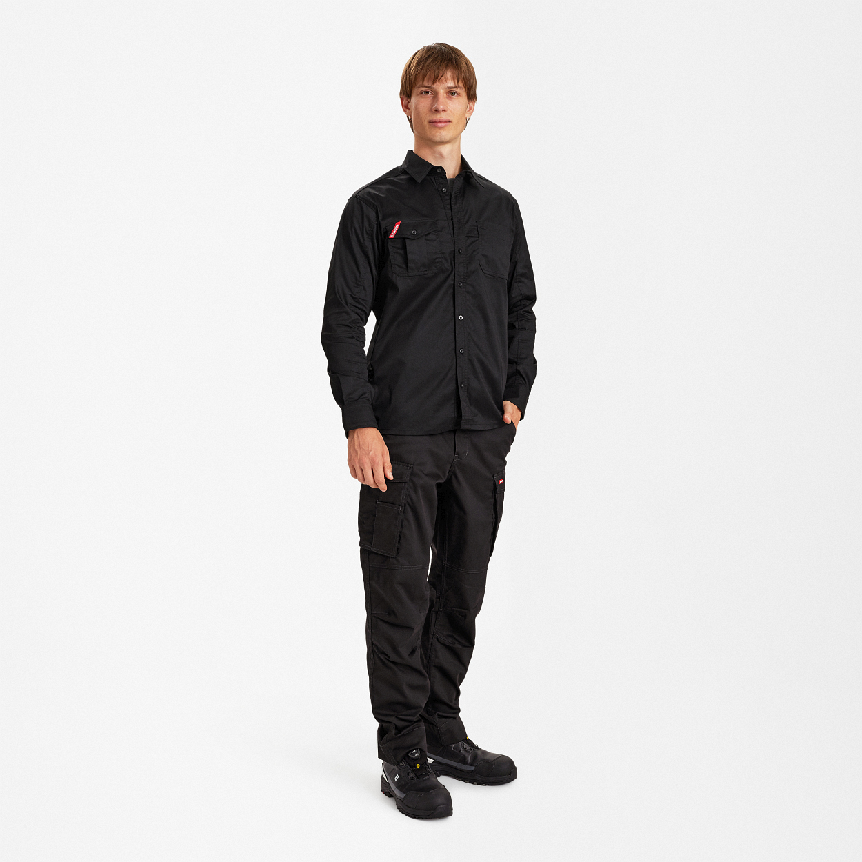 ENGEL Extend Langarm-Hemd mit Stretch in Schwarz, Größe XS