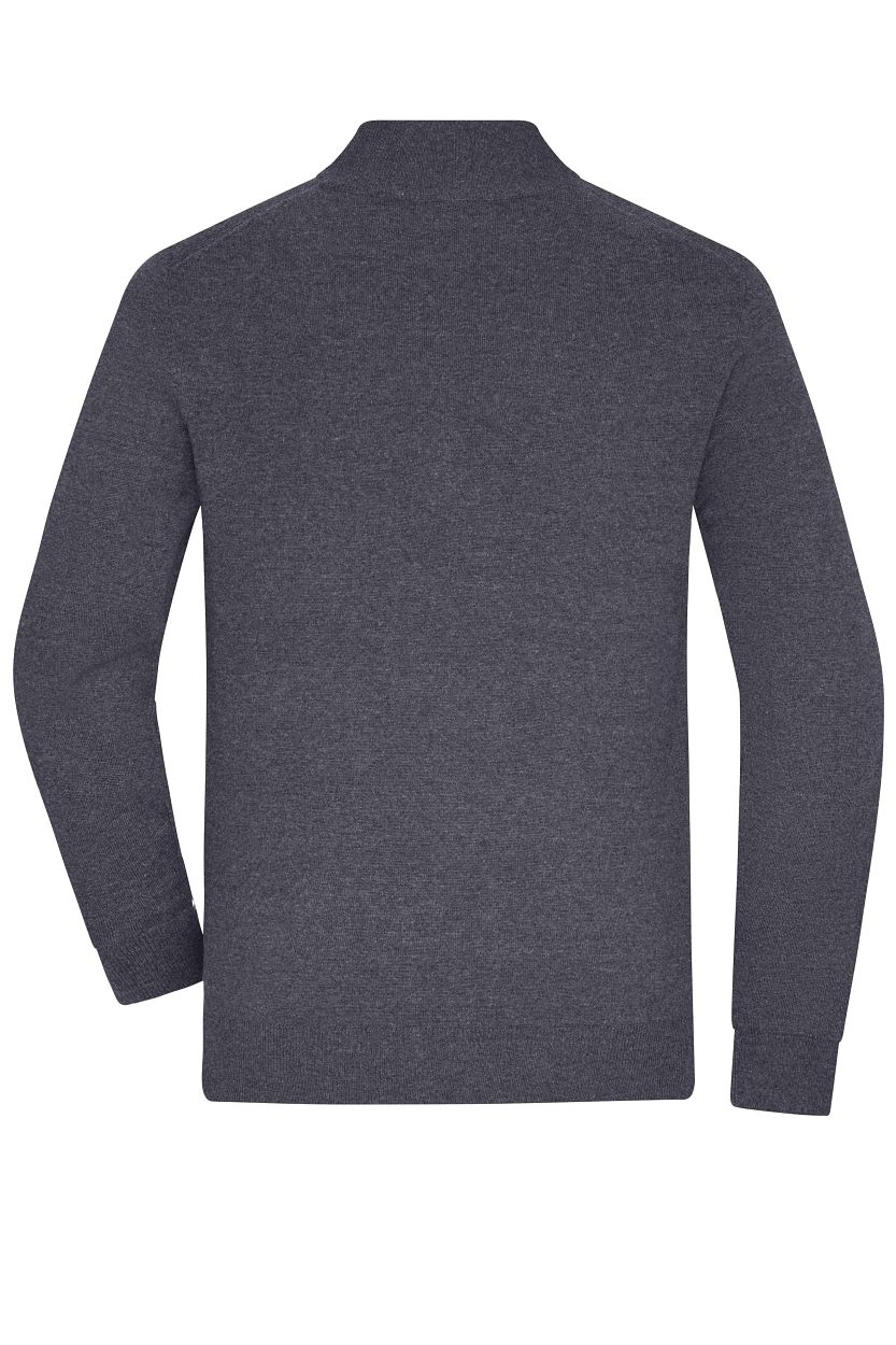 Men's Half-Zip Troyer "JN1324" in Anthracite-Melange, Größe 3XL - Daiber