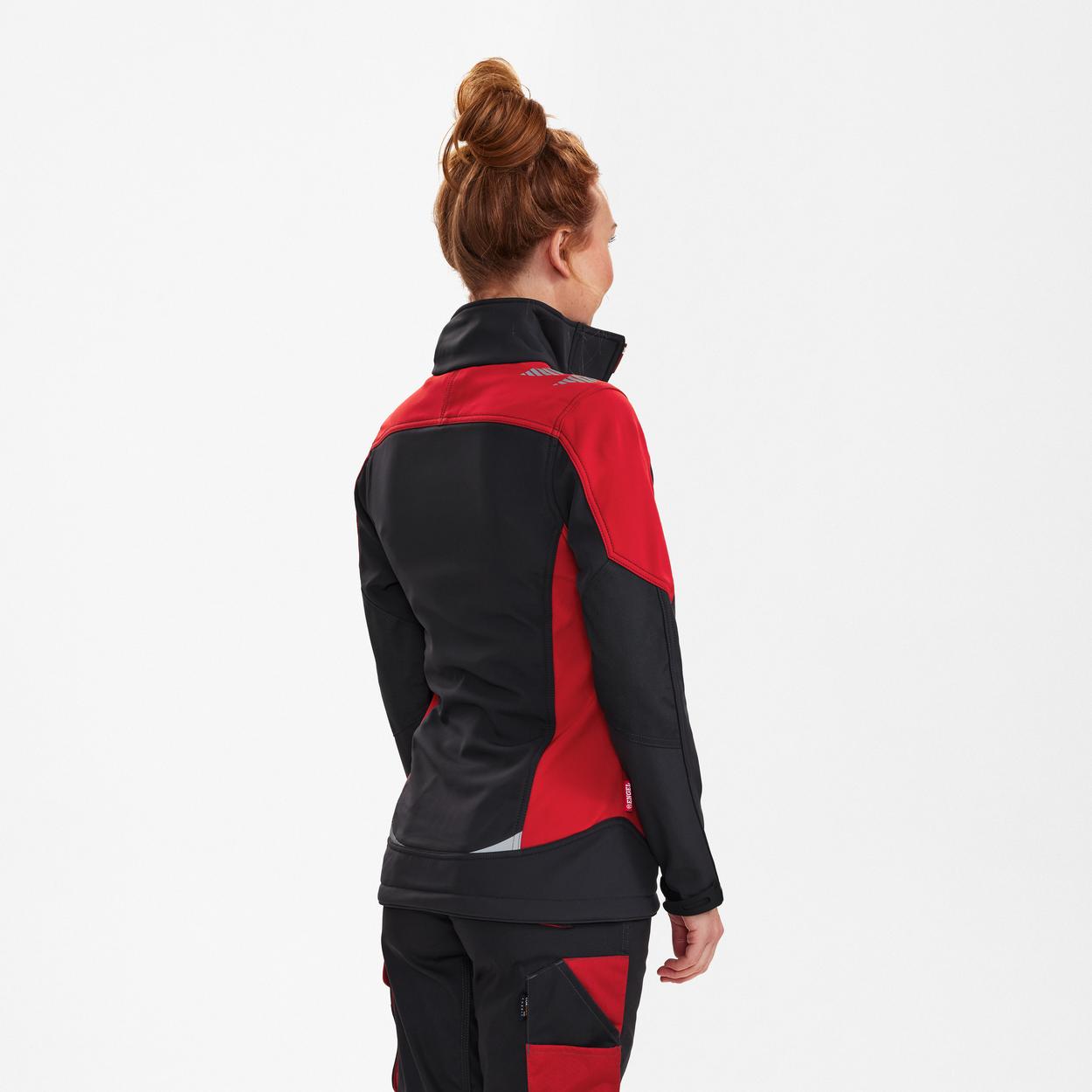 ENGEL Galaxy Damen Softshelljacke in Anthrazit Grau/Tomato Red, Größe XS