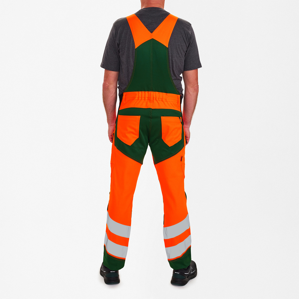 ENGEL Safety Latzhose in Orange/Grün, Größe 26