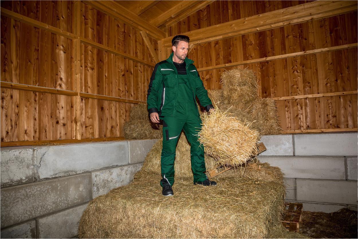 Latzhose Flex Line Grün/Schwarz FLEXL, Gr. 98 von Leibwächter