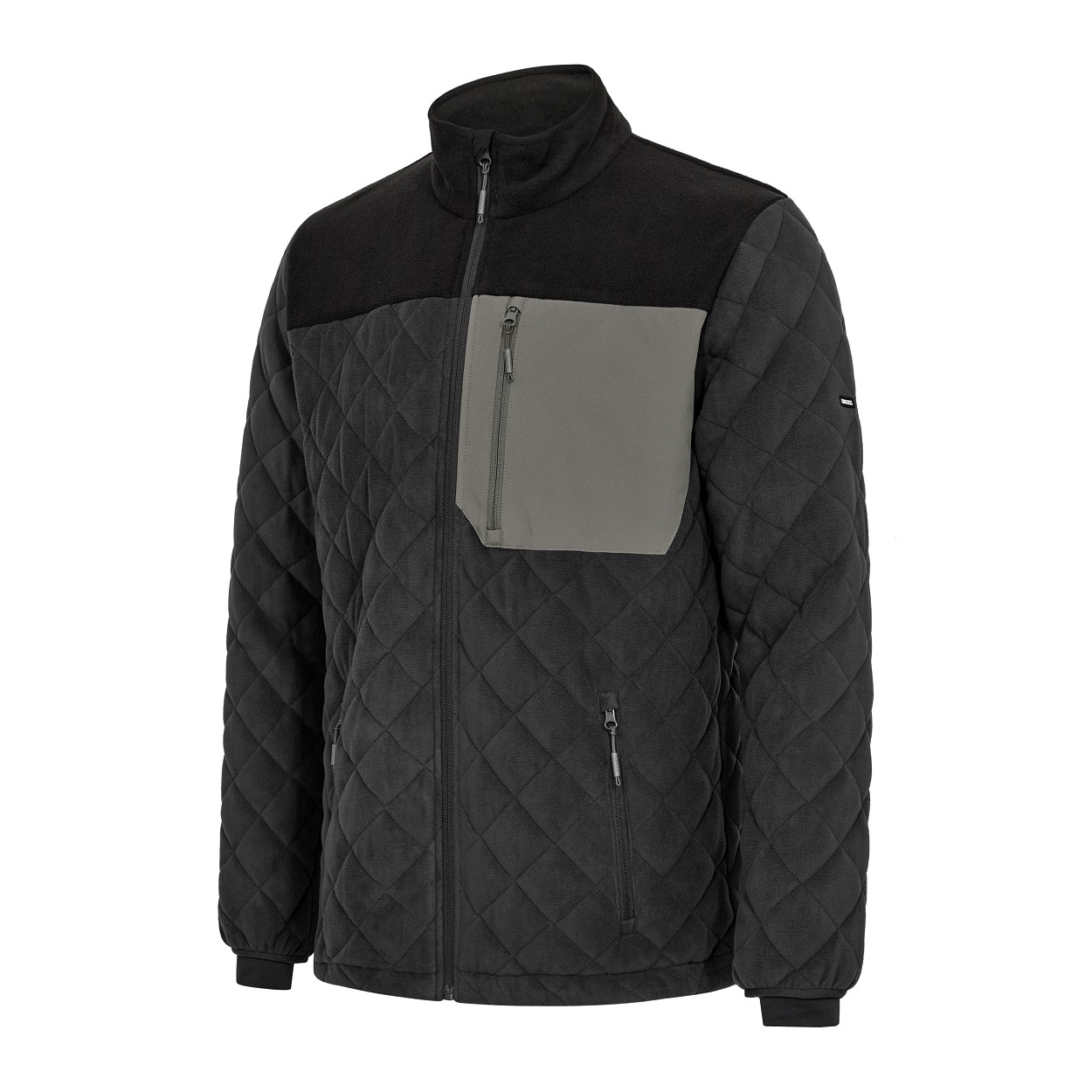 ENGEL Entire Gestepptes-Fleecejacke in Anthrazitgrau/Schwarz, Größe XS