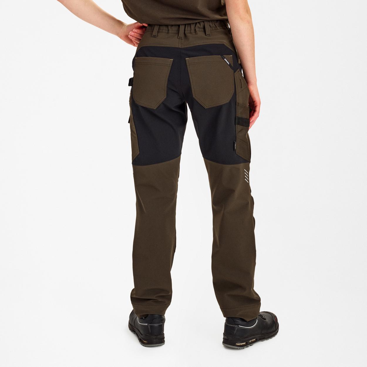 ENGEL Entire Damen Arbeitshose mit 4-Wege-Stretch in Forest Green/Schwarz, Größe 48