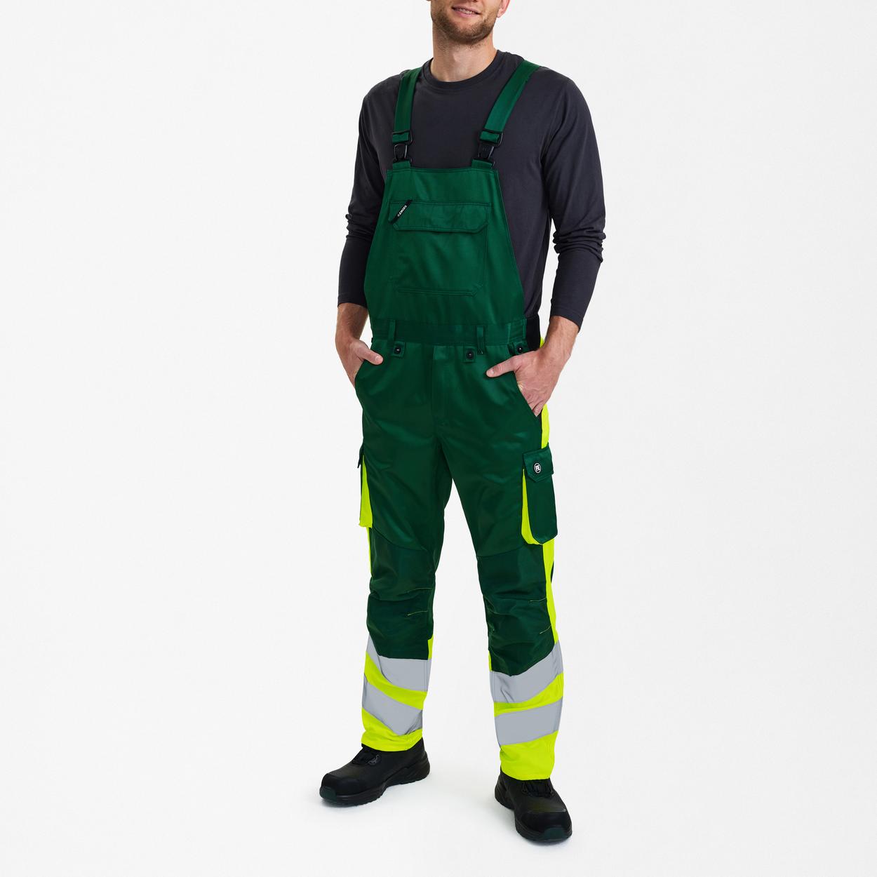 ENGEL Safety Light Latzhose in Green/Hivis yellow, Größe 106